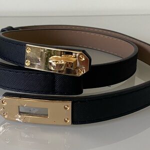 Luxury inspired belt with Gold Buckle
